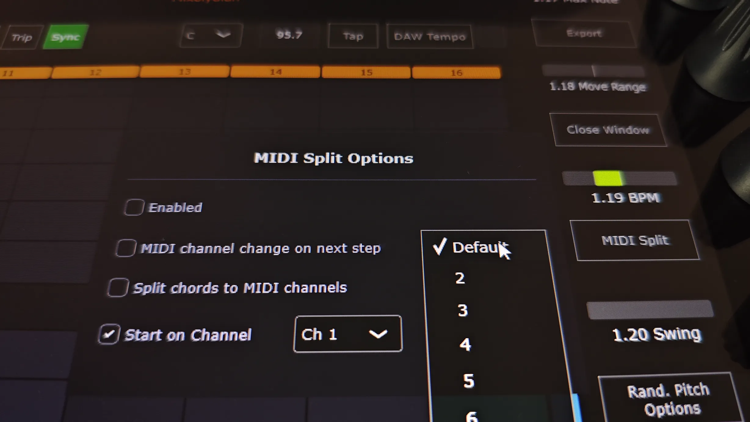 Output MIDI note routing distributing notes across multiple MIDI channels